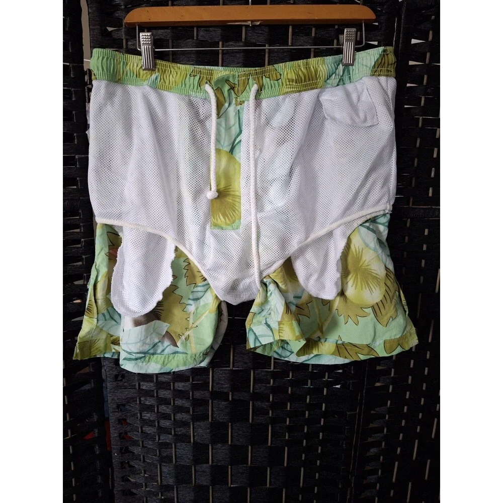 Tommy Bahama Swim Trunks Mens Large Toucan Lined Drawstring Pool Beach Pockets